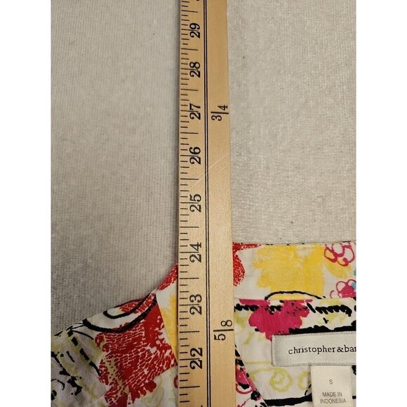 Christopher & Banks Women's Scribble Small Stretch Art To Wear Jacket Button Up - Picture 3 of 7